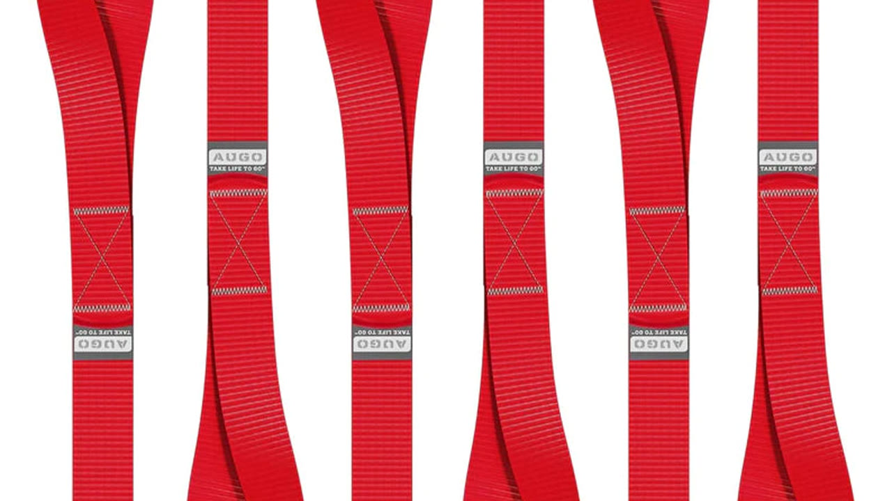 Six AUGO soft loop tie-down straps